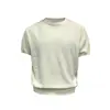 Malha de Cor Sólida com Manga Curta, Seda Gelada Respirável de Verão, Roupa Casual Solta para Negócios, Roupa Cruzada de Comércio Exterior com Manga Longa