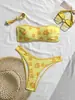 2027 Nuevo Bikini de Baño Playa Costa Estilo Europeo Bikini Floral Conjunto de Mujer Traje de Baño de Dos Piezas Mujer