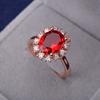 Elegante Elegante Simulación de Punto de Congelación Rubí Zafiro Esmeralda Anillo Abierto Anillo de Dedo para Mujer Joyería al Por Mayor