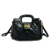 Bolso de Mano Acolchado de Alta Gama Estilo Chanel, Bolso de Mano con Cierre de Broche de Moda, Bolso de Hombro, Bolso Cruzado Casual para el Día a Día