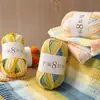 Hilo de 8 hebras tejido a mano con secciones largas y diseño moteado, Bufanda tejida a mano DIY, Chal, Bola de hilo grueso para crochet, Gorro de elfo