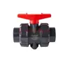 Válvula de esfera de PVC válvula de esfera simples conexão para tubo de PVC válvula de esfera de boca reta união de válvula de esfera Cinza