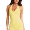 Top Halter Transfronterizo de Cuello en V con Espalda Cruzada y Almohadillas Fijas en el Pecho, Camiseta sin Mangas de Yoga para Mujer, Top Deportivo de Espalda Hermosa para Fitness