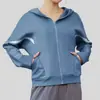 Chaqueta Deportiva con Cremallera Completa y Capucha Transfronteriza Europea y Americana Ropa de Yoga para Mujer Ropa de Running y Fitness Sudadera Cálida de Forro Polar de Manga Larga