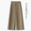 Pantalones de otoño de tiro alto, pierna recta y pierna ancha para mujer, con caída fluida, corte holgado, efecto adelgazante, diseño que cubre la cadera, versátiles, casuales, modernos y adecuados para el trabajo