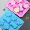 Molde de Silicona de 6 Cavidades con Forma de Pata de Gato y Hueso Herramienta para Hornear Helado Gelatina Pudín Jabón Pastel Venta al por Mayor