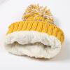 Gorro de Punto Gorro de Lana para Mujer 2025 Otoño e Invierno Nuevo Estilo Coreano Versátil Cálido Cómodo Grueso con Pom-Pom Venta al por Mayor