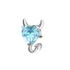 Brincos de Cobre Inlay Zircônia Transfronteiriços Acessórios Série Azul Pequena Margarida Borboleta Destacáveis DIY Piercing Acessórios de Joias