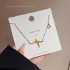 Collar de Acero de Titanio con Diseño Personalizado de Electrocardiograma y Corazón en Oro Rosa de 18 Quilates Estilo Coreano para Mujer, Cadena Elegante y de Alta Gama para la Clavícula