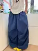 Pantalones Casuales de Color Puro con Caída Estilo Coreano Retro Perezoso para Mujer Verano 2025 Nuevos Pantalones de Pierna Ancha Sueltos Estilo Americano de Largo Hasta el Suelo