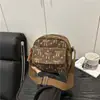 2025 Nueva Bolsa de Lona Rayada de Pana para Mujer Bolso Cruzado Ligero Casual con Estampado de Moño de Moda Bolso de Hombro