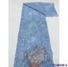 Tecido com Bordado 3D Fino de Renda Floral Grande Pesado com Contas Lantejoulas de Noiva