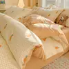Conjunto de Roupa de Cama de Algodão Integral de Quatro Peças, Algodão Puro Novo Estilo 2026, Roupa de Cama Fresca e Simples, Lençol, Capa de Edredom, Conjunto de Três Peças, Adequado para Todas as Estações