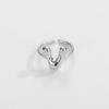 Venta Caliente Transfronteriza Personalizado Hip Hop 26 Letras Inglesas Anillo Esmaltado plata Anillo Abierto Tamaño Ajustable Anillo