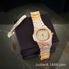 Conjunto de relógio de pulso pulseira relógio de quartzo feminino calendário temperamento relógio único diamante terno de comércio exterior