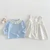 Conjunto de Vestido Chaleco Floral Nuevo de Primavera Dianxi para Bebés y Niños Pequeños, Elegante Conjunto de Dos Piezas de Vestido y Camiseta Interior para Bebés Niñas