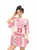 Camiseta Casual de Malla Estilo Deportivo con Estampado de Dibujos Animados Estilo Retro Americano de Manga Corta para Hombre y Mujer Marca de Tendencia 2026 Holgada para Parejas