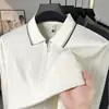 Camisa polo de manga larga con cuello acanalado jacquard para hombre, nuevo modelo de otoño 2026, camiseta casual de color liso con media cremallera para hombre
