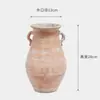Macetas de Cerámica Estilo Wabi-Sabi, Adornos Decorativos Rojos Rústicos, Macetas de Cerámica Gruesa Vintage, Jarrón Cerámico Grande para Arreglo Floral en Mueble de TV de Entrada