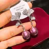 Pendientes Colgantes Huecos de Zirconia Perla Aguja de Plata Pendientes de Moda Simples Retro Europeos y Americanos Pendientes Ligeros de Lujo de Alta Gama para Mujer