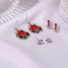 Pendientes navideños de tres piezas personalizados con aceite goteante, pendientes de campana de Papá Noel, pendientes personalizados para traje festivo
