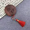 Espejo de Palosanto con Palabras Felices, Espejo de Sándalo, Espejo Retro Creativo, Espejo de Maquillaje con Borla de Casa Nueva para Boda de Flor de Ciruelo