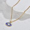 Europeu e americano ins estilo retrô aço titânio 14K ouro Devil's Eye colar nicho feminino design simples clavícula cadeia atacado