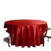 Toalha de Mesa Hotel Restaurante Banquete Mesa Redonda Grande Toalha de Mesa Redonda Cor Sólida Cetim Toalha de Mesa de Evento de Luxo Tecido