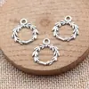 18x16mm 0.54g Prata Antiga Comércio Exterior Aliexpress Mais Vendido Pingente de Anel Ramo de Oliveira