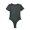 YPFF moderno mono de verano para mujer nuevo europeo y americano con cuello en V de manga corta sexy ajustado mono abierto top