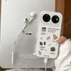 Aplicável à capa de celular Huawei nova16 ultra moderna tendência 15 desenho animado fofo borda com cobertura total cookie urso café