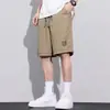Pantalones Cortos Casuales de Seda de Hielo para Hombre, Estilo Delgado de Verano, Marca de Tendencia Americana, Pantalones Deportivos Holgados, Pantalones Cortos de Playa Talla Grande, Pantalones de Cinco Puntos