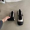 Zapatos de Cuero Pequeños Estilo Británico, Tacones Bajos, Zapatos Mary Jane Retro Franceses, Nuevas Bailarinas de Primavera 2025, Zapatos de Mujer con Hebilla de Una Línea