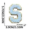 Nuevos Parches de Letras Bordadas para Toalla de Chenilla Azul Cielo Autoadhesivos para Ropa y Gorras de Béisbol Parches Decorativos Versátiles
