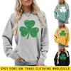 Suéter casual estampado trevo oco estação independente Amazon eBay Top de manga longa feminino europeu e americano