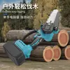 Motosierra Eléctrica para Uso Doméstico, Sierra Eléctrica Recargable de Batería de Litio Pequeña de Mano, Motosierra de Una Mano para Cortar Leña, Herramienta para Cortar Árboles y Madera en Exteriores