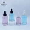 Frasco conta-gotas redondo de ombro com fundo grosso de 30ml, frasco de vidro para essência e emulsão de 50ml, frasco para solução estoque de óleo essencial, frasco cosmético