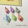 64X30Mm Chapado en Color Degradado Bicolor Caracola Grande Acrílico Llavero Colgante DIY Accesorio