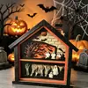 Decoraciones de Casa Encantada de Madera Intercambiables de Halloween Intercambio Transfronterizo Fantasma Bruja Calabaza Decoración de Mesa Artesanías