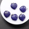 Venda Quente Transfronteiriça Pingente de Ametista Colar de Ágata Coração de Pêssego Pedra Natural Pingente em Forma de Coração 20mm Acessórios para Chaveiro