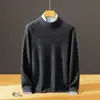 Nuevo suéter de punto de cachemira de doble hilo para hombre de Bai Cai Rong para otoño e invierno, casual de negocios, lujo ligero, versátil y de corte holgado