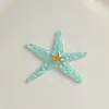 Accesorios de Estrella de Mar Azul Menta Helada para Pinzas de Pelo DIY, Accesorios para el Cabello, Decoración de Fundas de Teléfono, Accesorios Decorativos para Zapatos Croc al por Mayor