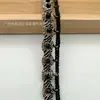 Nuevos Accesorios Exquisitos de Encaje Hueco Negro y Blanco Dorado con Bordes Incrustados para Ropa, Cinta DIY con Decoración de Perlas y Cristales