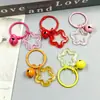 Chaveiro Anel de Livro Sino Estrela Pentágono Colorido Transparente Figura de Miçangas Perler Artesanal Feito à Mão Pingente Acessórios de Joia