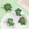 Broche de Aleación de Tortuga de Dibujos Animados Insignia Creativa de Animación para Niños Accesorios Colgantes para Mochila Escolar Uniforme Escolar Regalo