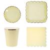 En Stock Transfronterizo Fiesta de Cumpleaños Desechables Platos de Picnic 7 9 pulgadas Multicolor Macarrón Papel Dorado Platos de Papel Vasos de Papel