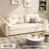 Sofá cama estilo crema con almacenamiento, tela de terciopelo extraíble y lavable, doble propósito, plegable, adecuado para espacios pequeños, disponible en tamaños individual y doble