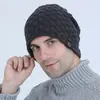 Gorro de punto para hombre de otoño e invierno, nuevo, con forro de felpa, etiqueta de tela, personalizado, para exteriores, ciclismo, lana, sombrero cálido