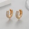 Pendientes de Clip para Oreja Xiaozhong Accesorios DIY Pendientes de Circonita de Lujo Ligero Personalidad Círculo Ins Europeo y Americano para Mujer