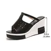 Transfronterizo Europeo y Americano Moda Europea y Americana Temporada Sandalias de Tacón Cuña Boca de Pez para Mujer Verano Venta al por Mayor Casual Comercio Exterior Forma de Letra Venta al por Mayor Tallas Grandes